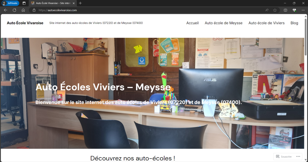 Création du site internet Auto École Vivaroise