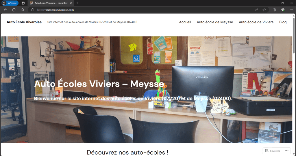 Création du site internet Auto École&nbsp;Vivaroise